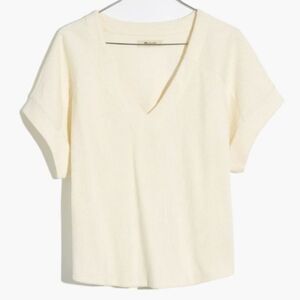 Madewell Ottoman Jacquard V Neck Boxy Top
